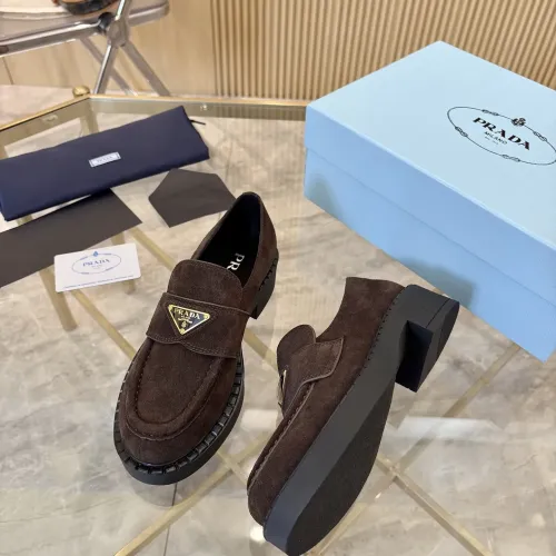Replica Prada Leather Shoes For Women #1408709 $100.00 USD for Wholesale