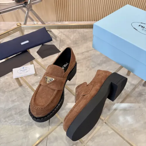 Replica Prada Leather Shoes For Women #1408711 $100.00 USD for Wholesale