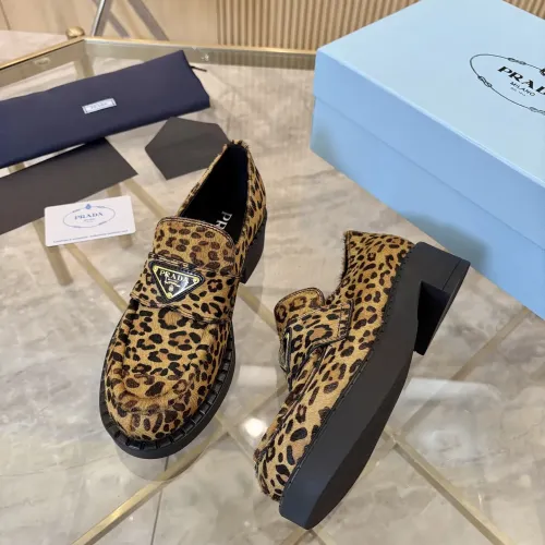 Replica Prada Leather Shoes For Women #1408713 $100.00 USD for Wholesale