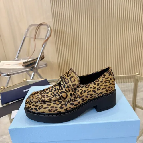 Replica Prada Leather Shoes For Women #1408713 $100.00 USD for Wholesale