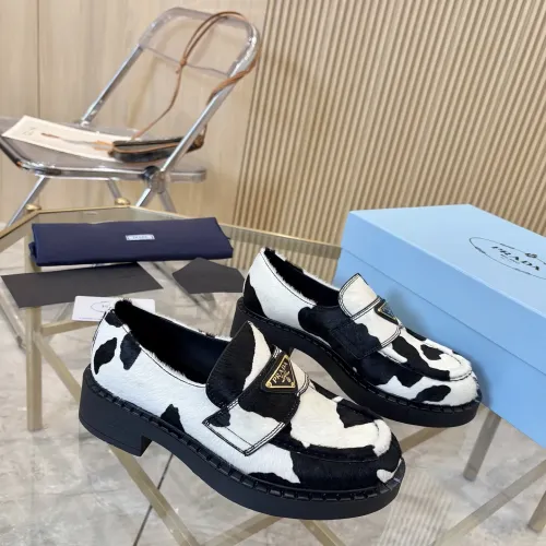 Replica Prada Leather Shoes For Women #1408715 $100.00 USD for Wholesale