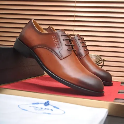 Replica Prada Leather Shoes For Men #1408716 $98.00 USD for Wholesale