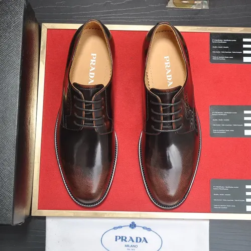 Replica Prada Leather Shoes For Men #1408717 $98.00 USD for Wholesale