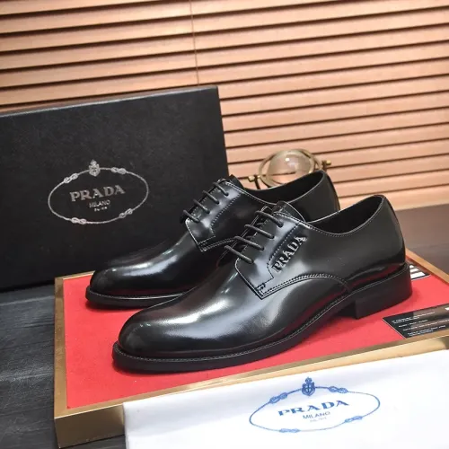 Wholesale Prada Leather Shoes For Men #1408719 $98.00 USD, Wholesale Quality Replica Prada Leather Shoes