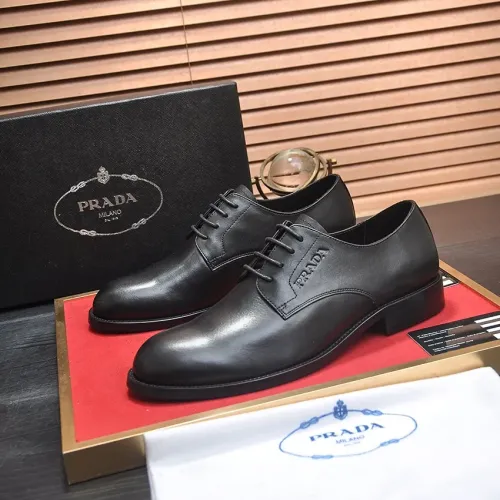 Wholesale Prada Leather Shoes For Men #1408720 $98.00 USD, Wholesale Quality Replica Prada Leather Shoes