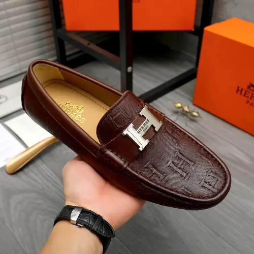 Replica Hermes Leather Shoes For Men #1408722 $82.00 USD for Wholesale