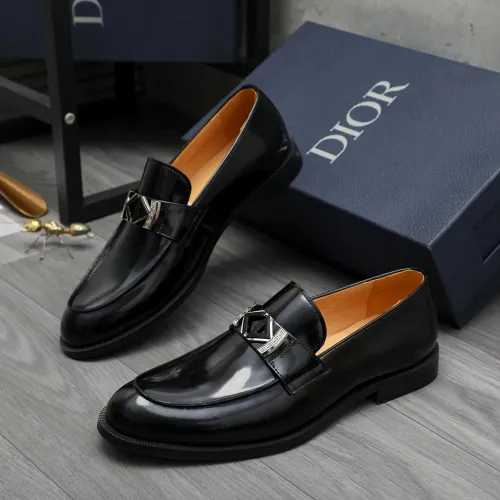 Replica Christian Dior Leather Shoes For Men #1408733 $92.00 USD for Wholesale