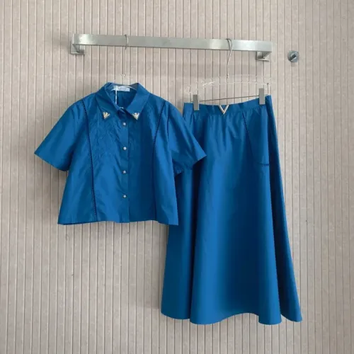 Wholesale Valentino Tracksuits Short Sleeved For Women #1408743 $88.00 USD, Wholesale Quality Replica Valentino Tracksuits