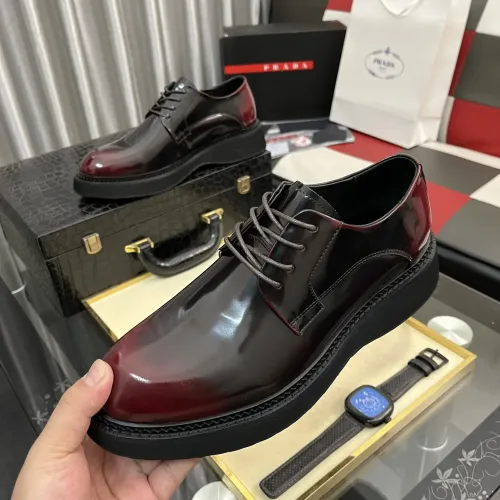 Wholesale Prada Leather Shoes For Men #1408754 $115.00 USD, Wholesale Quality Replica Prada Leather Shoes
