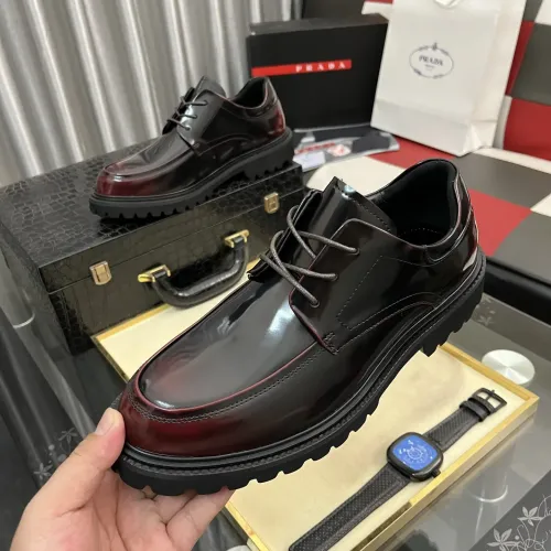 Wholesale Prada Leather Shoes For Men #1408760 $115.00 USD, Wholesale Quality Replica Prada Leather Shoes