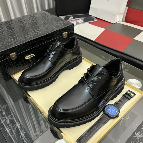 Replica Prada Leather Shoes For Men #1408761 $115.00 USD for Wholesale