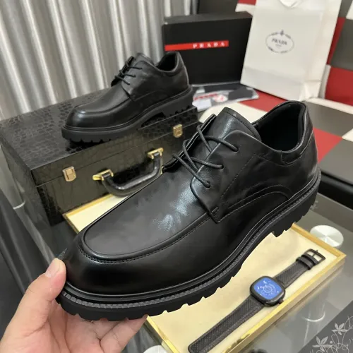 Wholesale Prada Leather Shoes For Men #1408763 $115.00 USD, Wholesale Quality Replica Prada Leather Shoes
