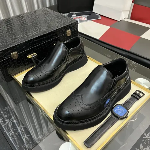 Replica Prada Leather Shoes For Men #1408767 $115.00 USD for Wholesale