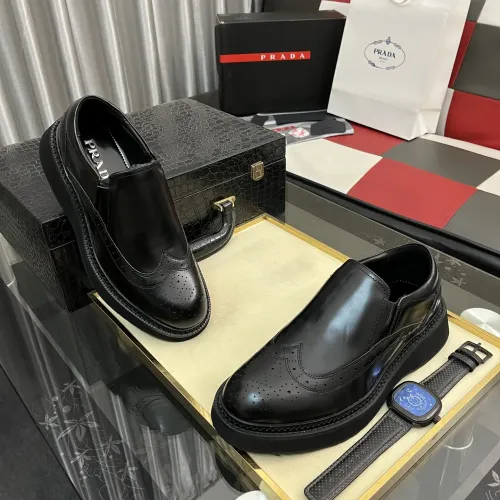 Replica Prada Leather Shoes For Men #1408767 $115.00 USD for Wholesale