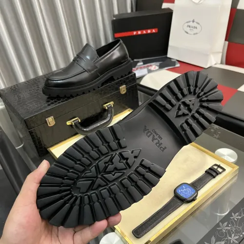 Replica Prada Leather Shoes For Men #1408770 $115.00 USD for Wholesale