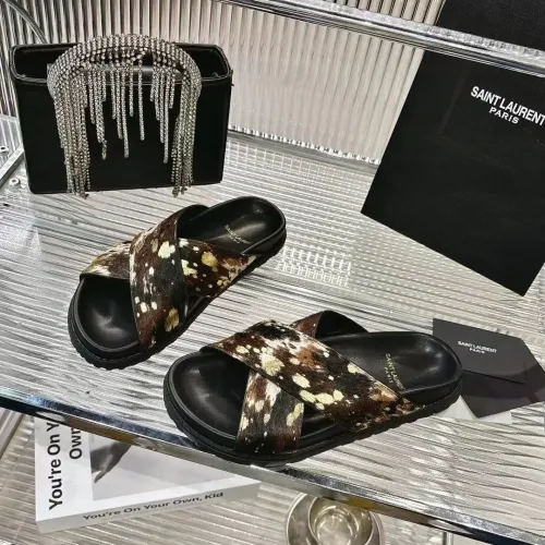 Wholesale Yves Saint Laurent YSL Slippers For Women #1409235 $85.00 USD, Wholesale Quality Replica Yves Saint Laurent YSL Slippers