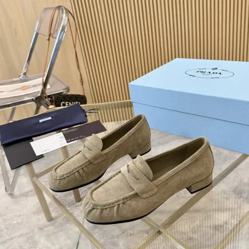 Wholesale Prada Leather Shoes For Women #1409383 $102.00 USD, Wholesale Quality Replica Prada Leather Shoes