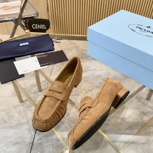 Replica Prada Leather Shoes For Women #1409384 $102.00 USD for Wholesale