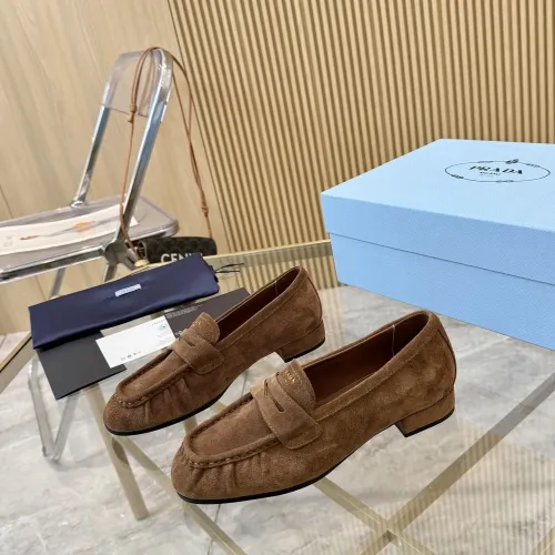 Wholesale Prada Leather Shoes For Women #1409385 $102.00 USD, Wholesale Quality Replica Prada Leather Shoes