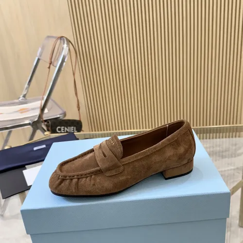 Replica Prada Leather Shoes For Women #1409385 $102.00 USD for Wholesale
