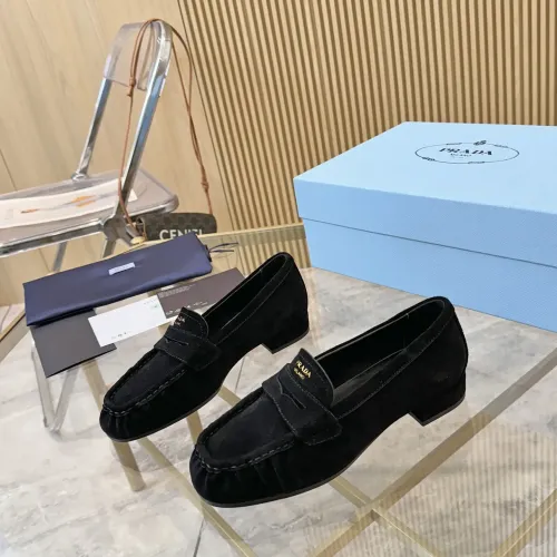 Wholesale Prada Leather Shoes For Women #1409387 $102.00 USD, Wholesale Quality Replica Prada Leather Shoes