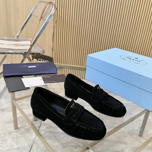 Replica Prada Leather Shoes For Women #1409387 $102.00 USD for Wholesale