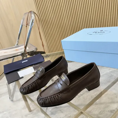 Wholesale Prada Leather Shoes For Women #1409388 $102.00 USD, Wholesale Quality Replica Prada Leather Shoes
