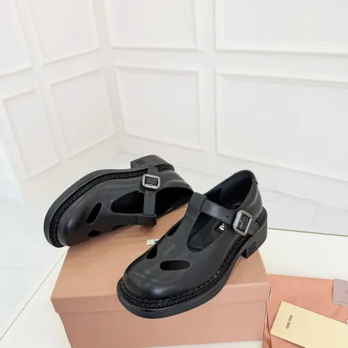 Wholesale MIU MIU Leather Shoes For Women #1409419 $102.00 USD, Wholesale Quality Replica MIU MIU Leather Shoes