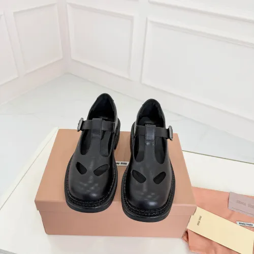 Replica MIU MIU Leather Shoes For Women #1409419 $102.00 USD for Wholesale