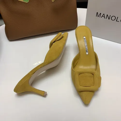 Replica Manolo Blahnik Slippers For Women #1409574 $96.00 USD for Wholesale