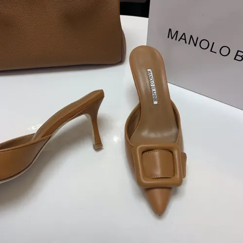 Replica Manolo Blahnik Slippers For Women #1409579 $96.00 USD for Wholesale