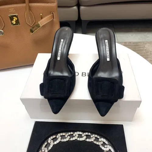 Replica Manolo Blahnik Slippers For Women #1409581 $96.00 USD for Wholesale
