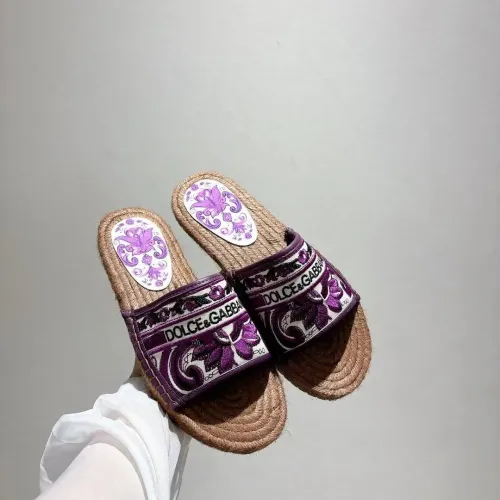 Wholesale Dolce &amp; Gabbana D&amp;G Slippers For Women #1409670 $88.00 USD, Wholesale Quality Replica Dolce &amp; Gabbana D&amp;G Slippers