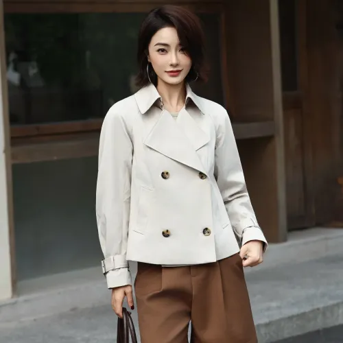 Wholesale Burberry Trench Coat Long Sleeved For Women #1410240 $132.00 USD, Wholesale Quality Replica Burberry Trench Coat