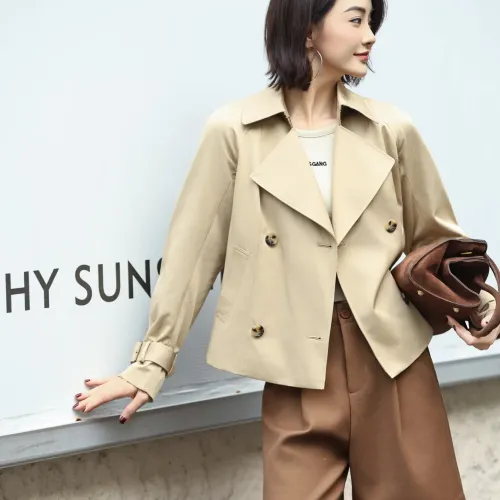 Replica Burberry Trench Coat Long Sleeved For Women #1410241 $132.00 USD for Wholesale