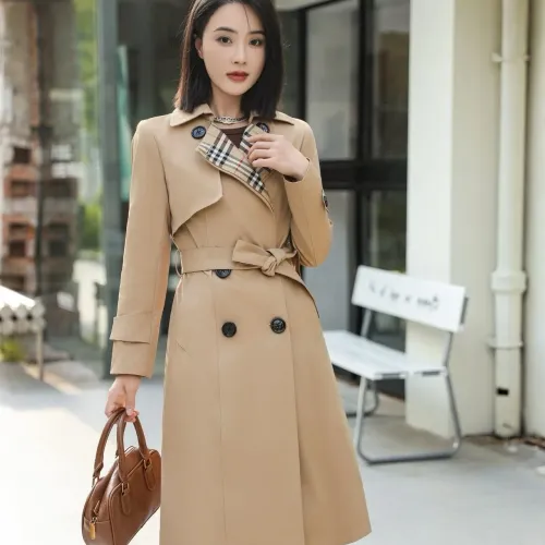 Wholesale Burberry Trench Coat Long Sleeved For Women #1410295 $160.00 USD, Wholesale Quality Replica Burberry Trench Coat