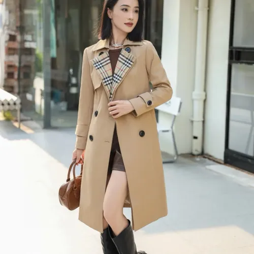 Replica Burberry Trench Coat Long Sleeved For Women #1410295 $160.00 USD for Wholesale