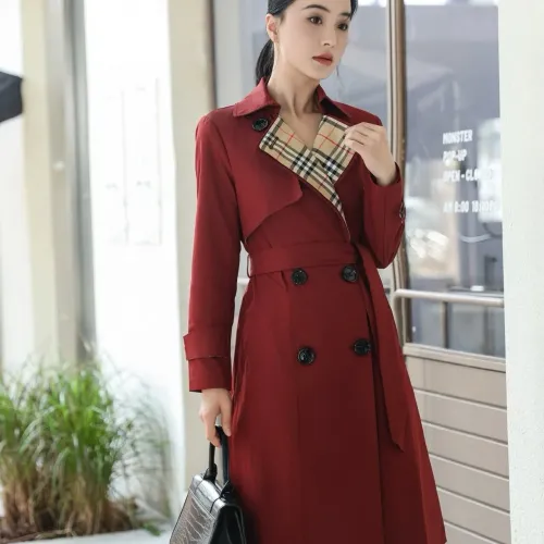 Wholesale Burberry Trench Coat Long Sleeved For Women #1410296 $160.00 USD, Wholesale Quality Replica Burberry Trench Coat