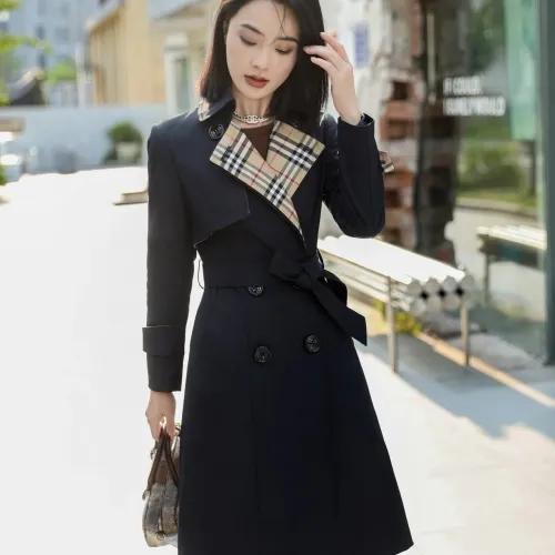 Wholesale Burberry Trench Coat Long Sleeved For Women #1410297 $160.00 USD, Wholesale Quality Replica Burberry Trench Coat