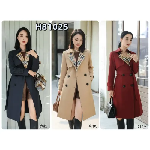Replica Burberry Trench Coat Long Sleeved For Women #1410297 $160.00 USD for Wholesale