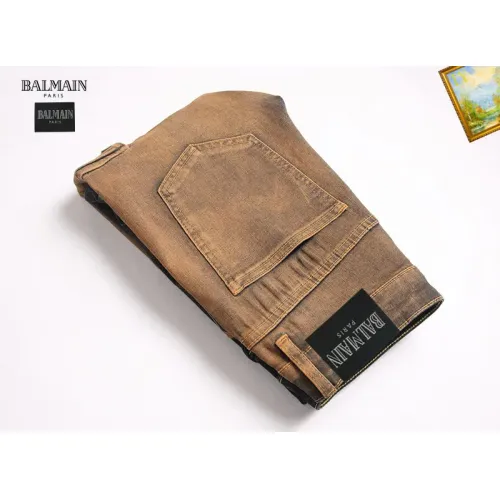 Replica Balmain Jeans For Men #1410420 $48.00 USD for Wholesale