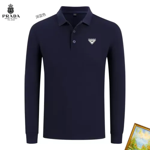 Wholesale Prada T-Shirts Long Sleeved For Men #1410436 $40.00 USD, Wholesale Quality Replica Prada T-Shirts