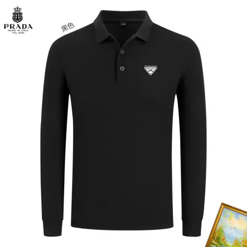 Wholesale Prada T-Shirts Long Sleeved For Men #1410437 $40.00 USD, Wholesale Quality Replica Prada T-Shirts