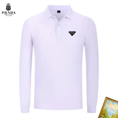 Wholesale Prada T-Shirts Long Sleeved For Men #1410486 $40.00 USD, Wholesale Quality Replica Prada T-Shirts