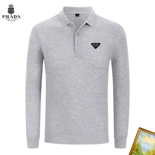 Wholesale Prada T-Shirts Long Sleeved For Men #1410487 $40.00 USD, Wholesale Quality Replica Prada T-Shirts