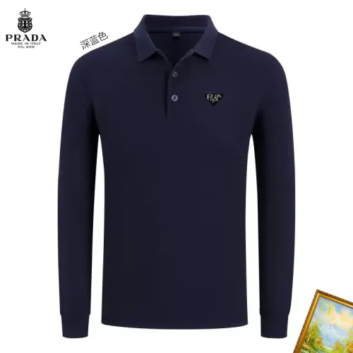 Wholesale Prada T-Shirts Long Sleeved For Men #1410490 $40.00 USD, Wholesale Quality Replica Prada T-Shirts