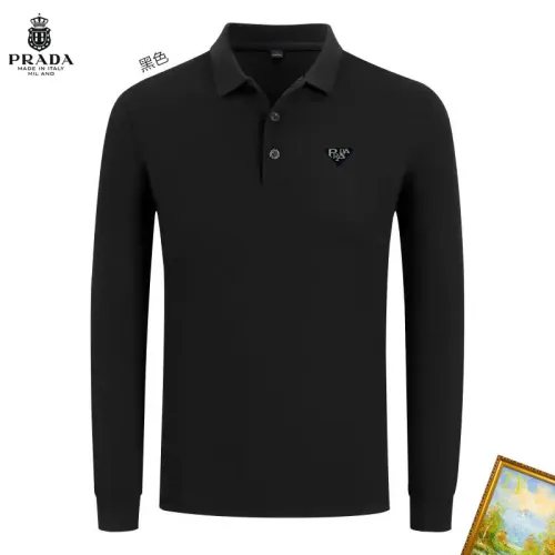 Wholesale Prada T-Shirts Long Sleeved For Men #1410491 $40.00 USD, Wholesale Quality Replica Prada T-Shirts