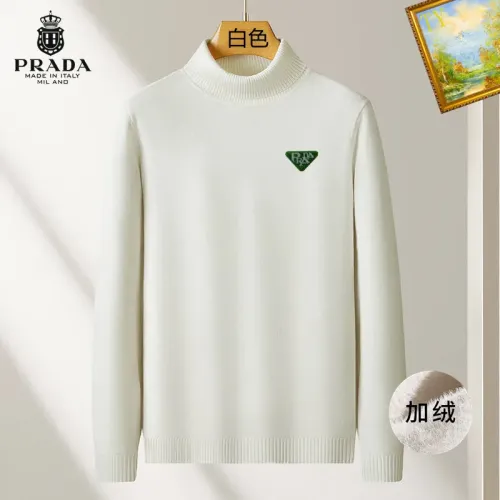 Wholesale Prada Sweaters Long Sleeved For Men #1410672 $48.00 USD, Wholesale Quality Replica Prada Sweaters