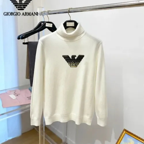 Wholesale Armani Sweaters Long Sleeved For Men #1410752 $42.00 USD, Wholesale Quality Replica Armani Sweaters