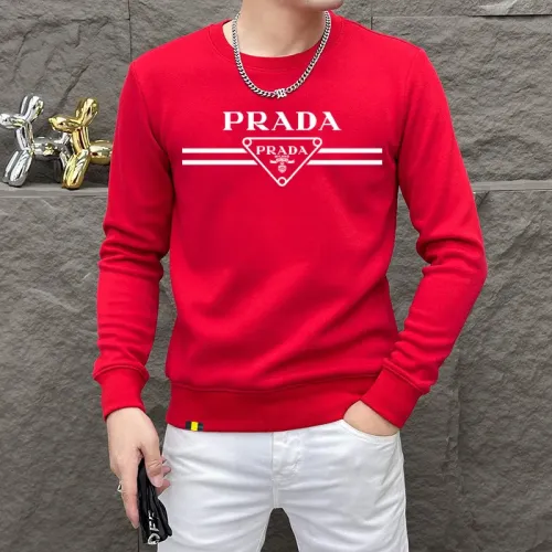 Wholesale Prada Hoodies Long Sleeved For Men #1410991 $48.00 USD, Wholesale Quality Replica Prada Hoodies